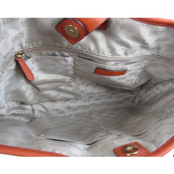 Burnt Orange Leather Tote Bag Structured Shopper - Picture 5 of 7